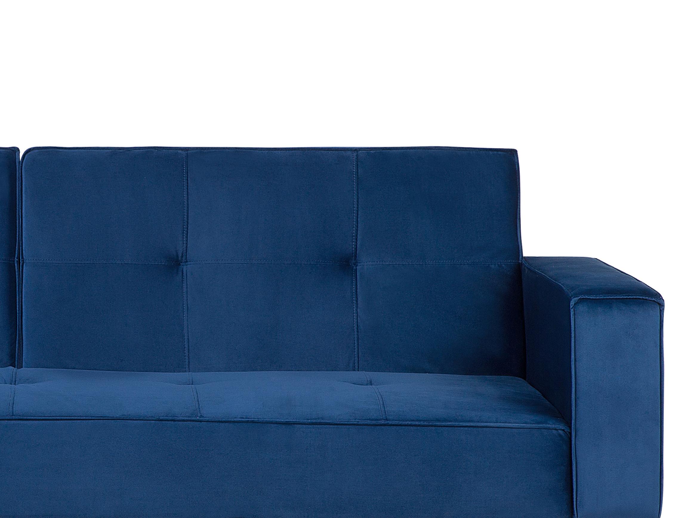 Slaapbank 3-zits VISNES Fluweel Marineblauw