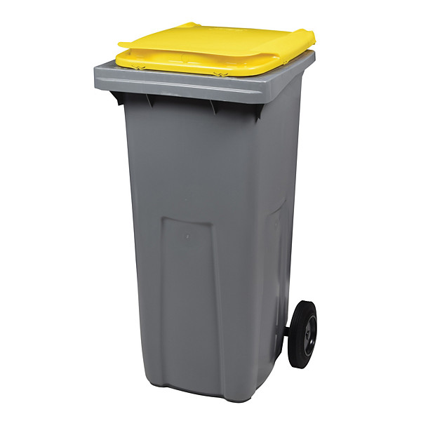 ROSSIGNOL Conteneur 2 roues korok - 240l - sans barre - gris / jaune