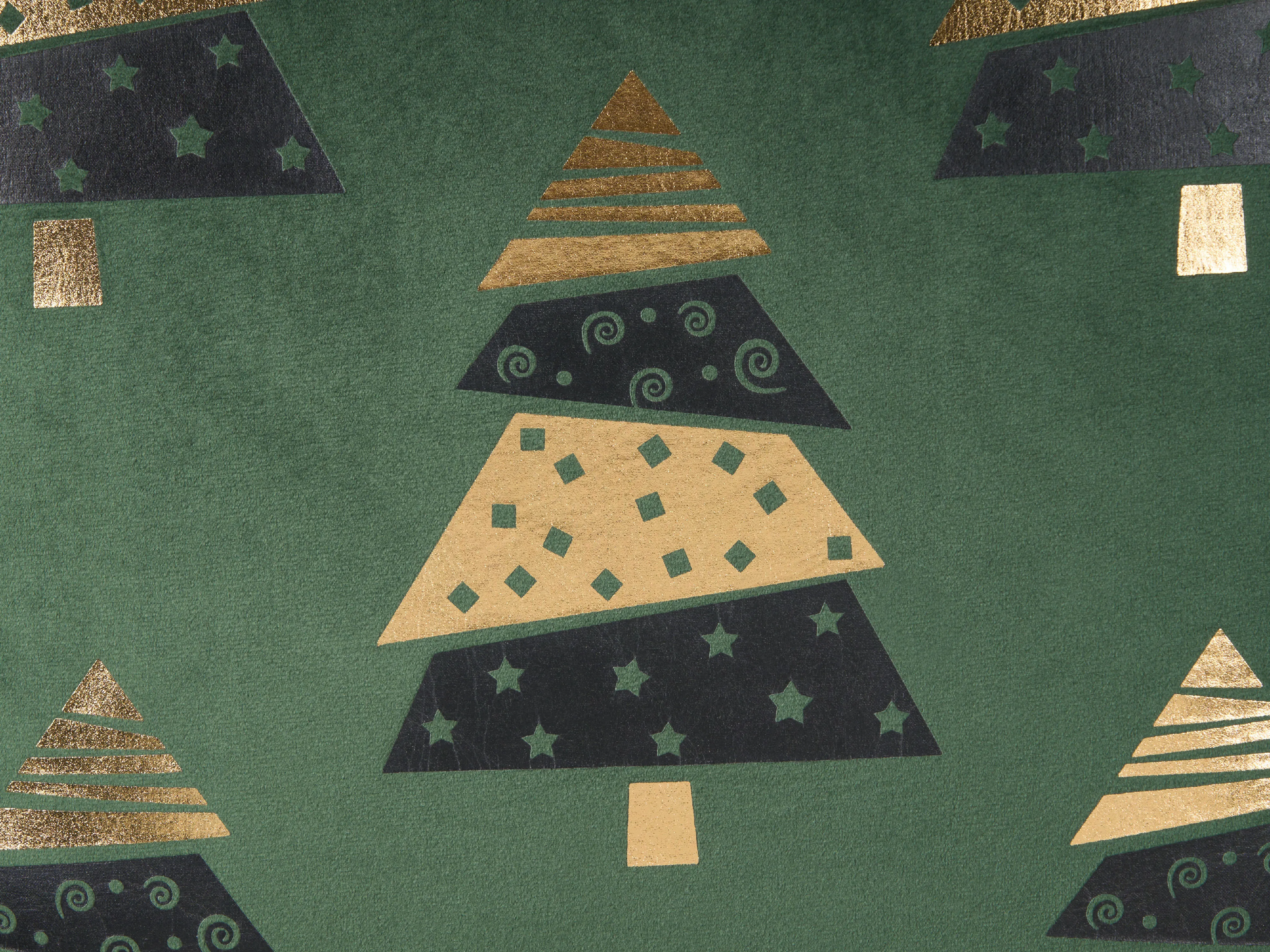 Set van 2 sierkussens GOLDSPRUCE Fluweel 45 x 45 cm Groen kerstmotief