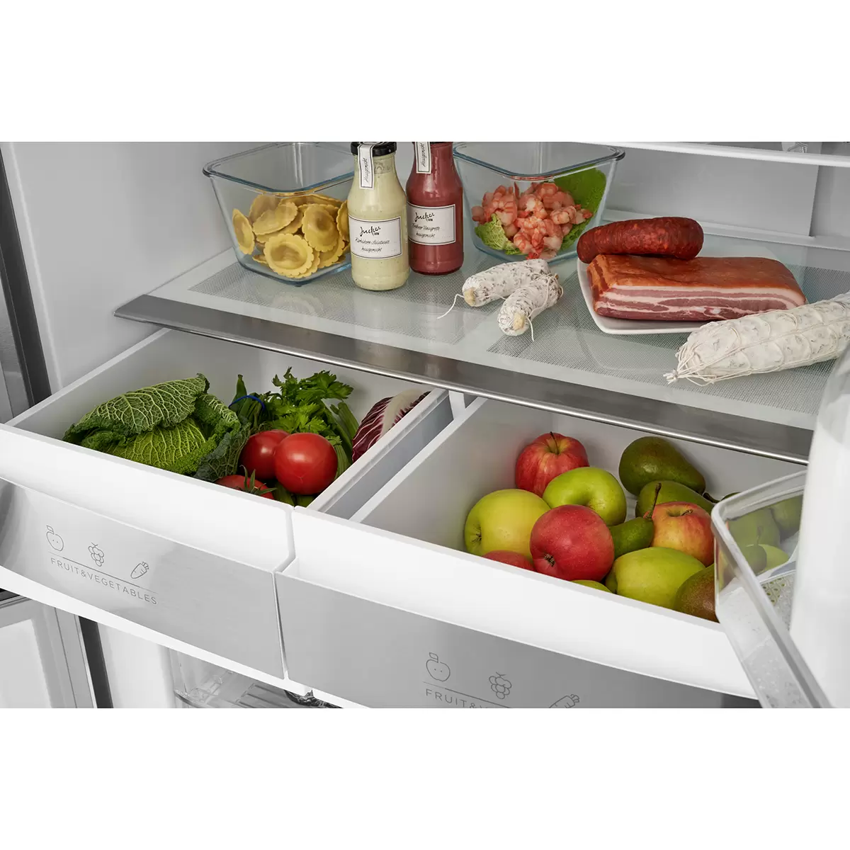 Kühl-/ Gefrier-Kombination Food Center Silber