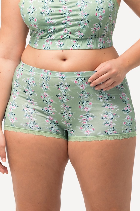 Pantys, 3er-Pack, Spitzensaum, gemustert/einfarbig