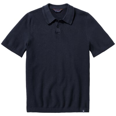 Herren-Poloshirt gestrickt, Dunkelblau