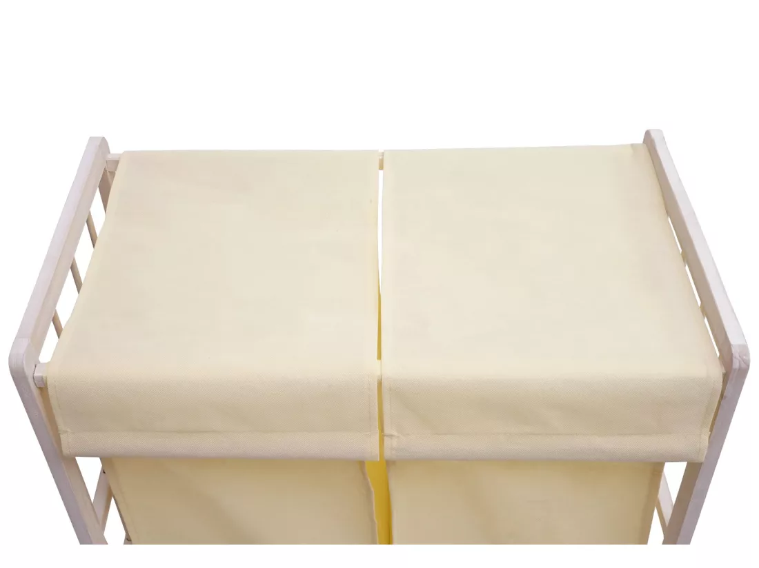Collecteur de linge MCW-B60, blanc miteux, couvercle crème