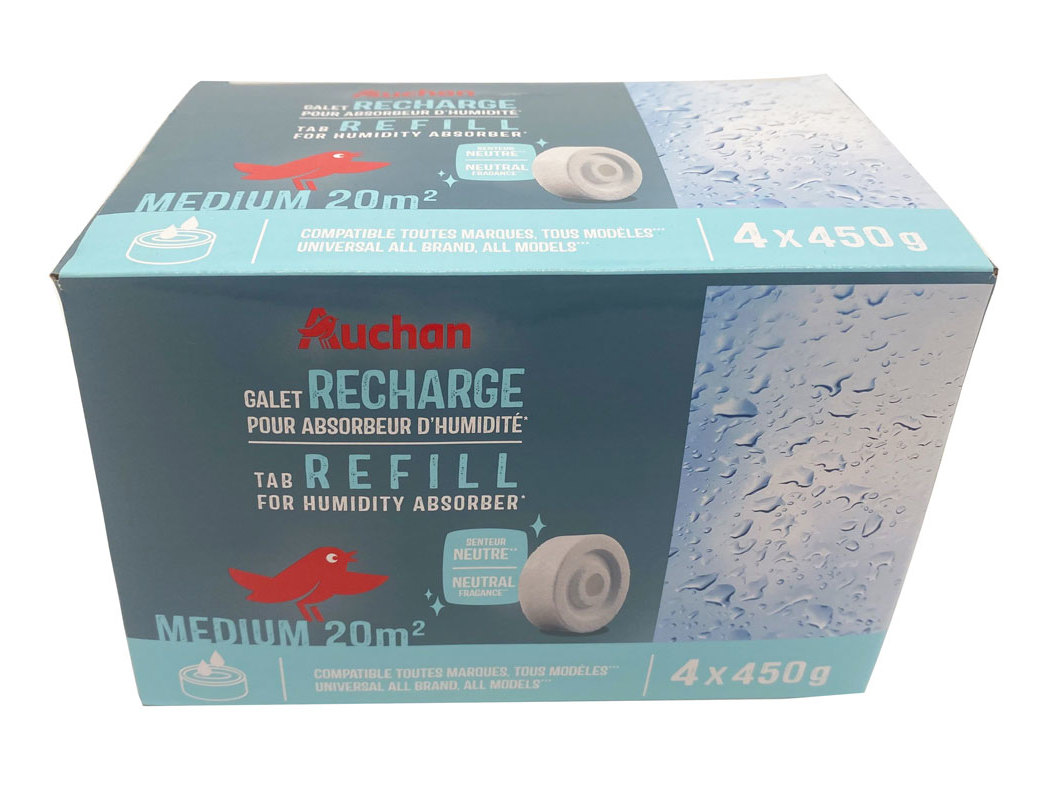 RECARGA PARA DESUMIDIFICADOR AUCHAN NEUTRO 4X450G