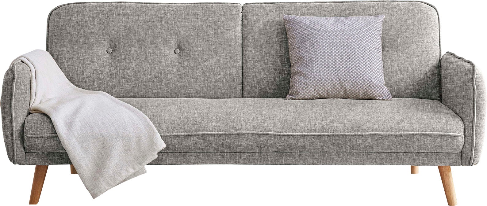 SalesFever Schlafsofa »Komfortables Linköping Schlafsofa« mit Knopfheftung im Rücken und Schlaffunktion, Breite 188 cm