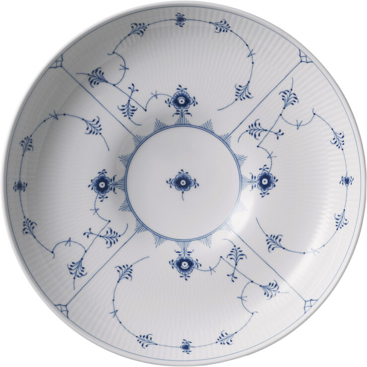 Royal Copenhagen Musselmalet Riflet fad 34 cm Hvid