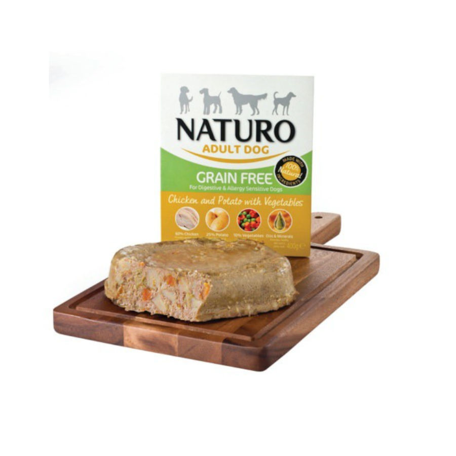 Ração para cães Naturo Adult Grain Free com Frango e Batatas (em pote)