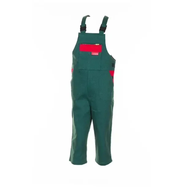0166 Børne overall grøn/rød