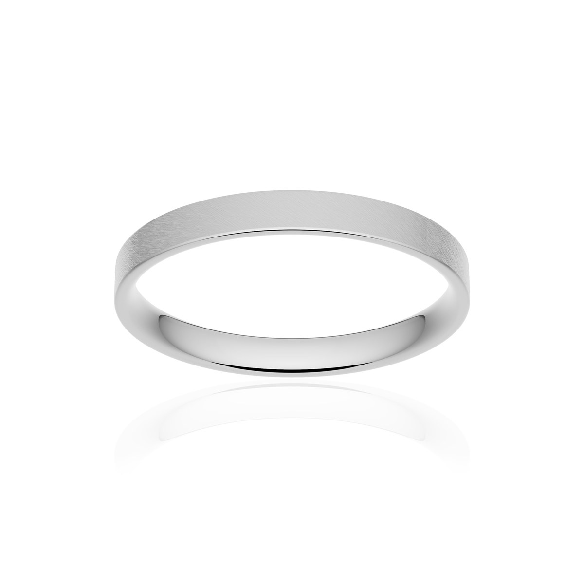 Alliance or 750 blanc givré ruban plat confort 2,5mm