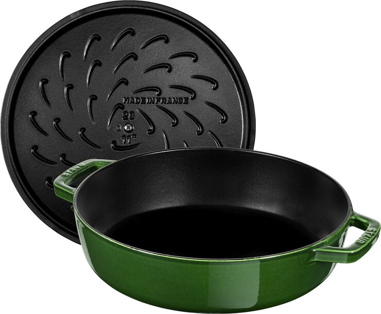 Staub Sauterpande Chistera 28 cm Basilikumsgrøn Grøn