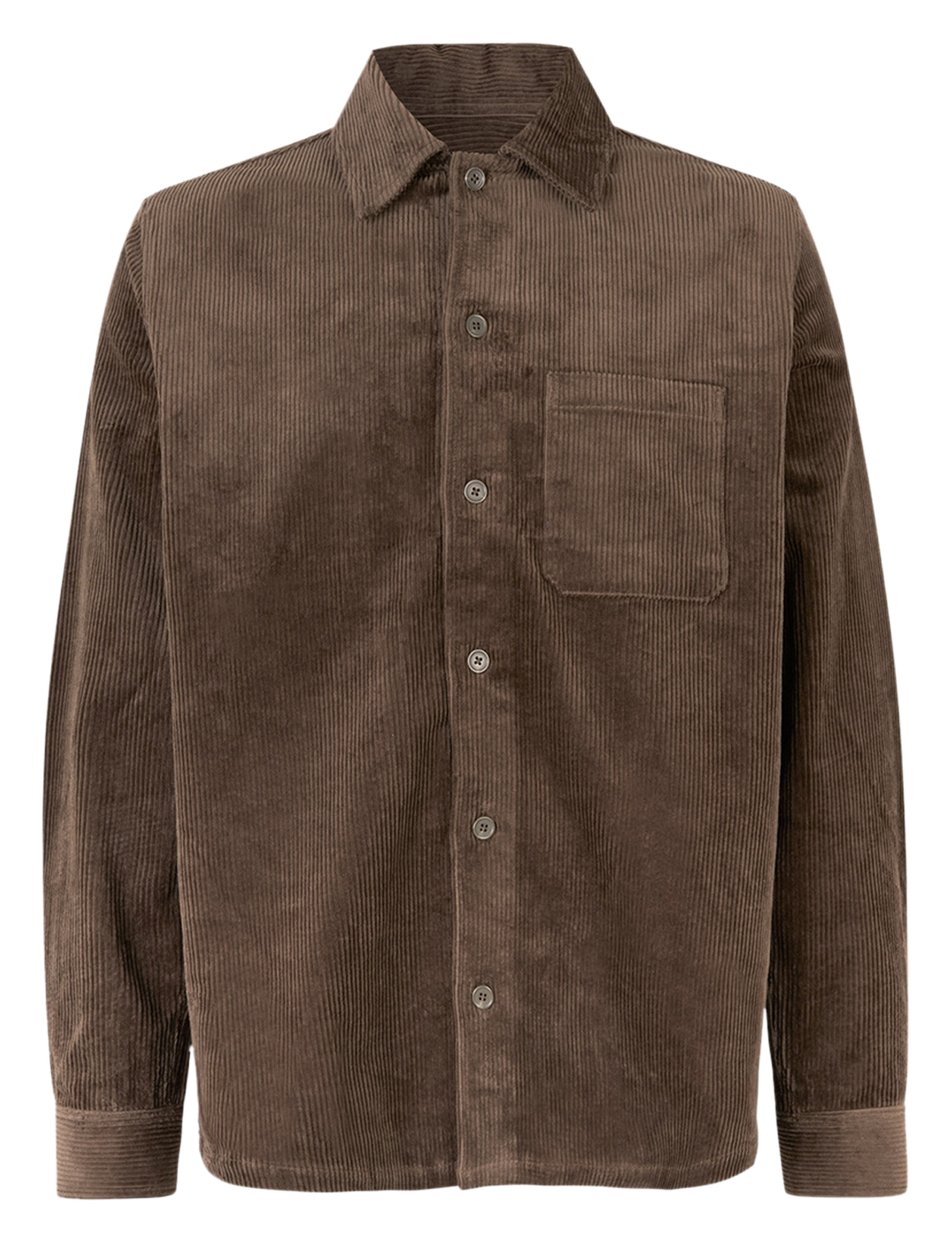 DAMON - Surchemise col classique en coton organique | Marron