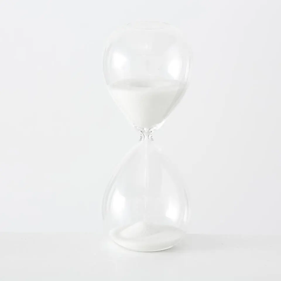 Zandloper - wit zand - glas - 20 cm