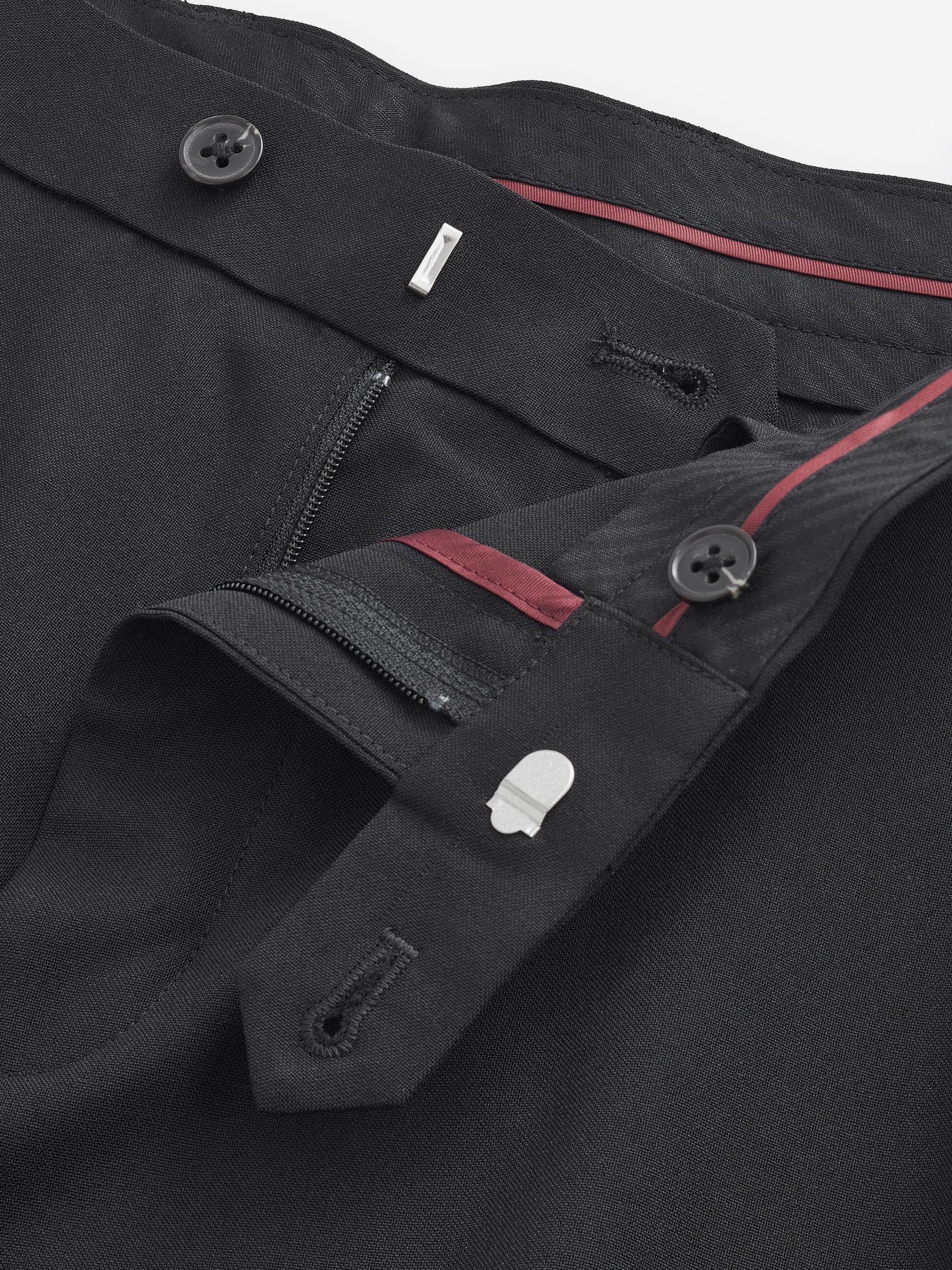 Zwart - Slim Fit - Machinewasbare modieuze broek zonder bandplooien