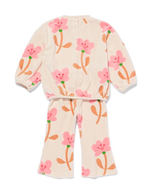 ensemble de vêtements pour bébé velours fleurs écru
