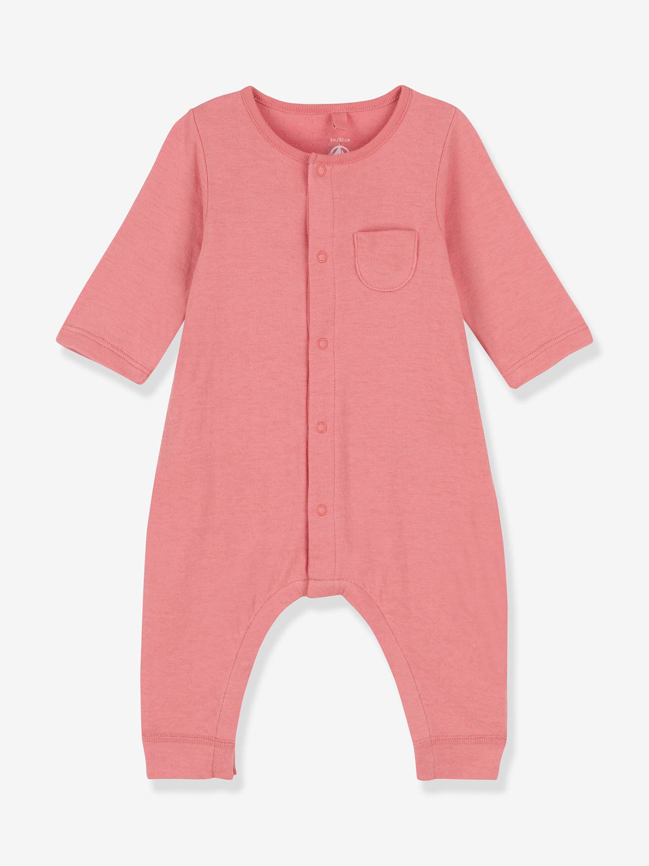 Macacão PETIT BATEAU de algodão orgânico, rosa médio