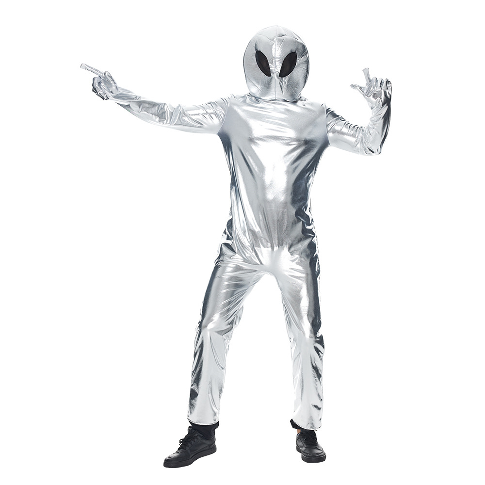 (180-190cm) Fasnacht Erwachsenen Kostüm Alien Overall Verkleidung für Motto Partys / Halloween - Silber