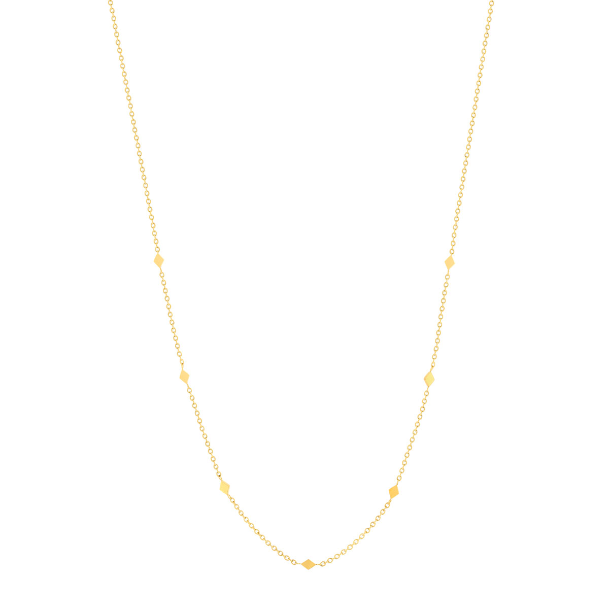 Collier acier doré jaune 47 cm