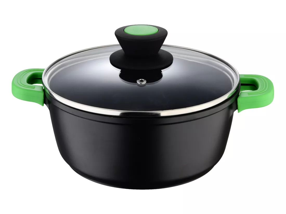 Cocotte 20 x 9 cm avec couvercle en fonte d'aluminium adaptée à l'induction