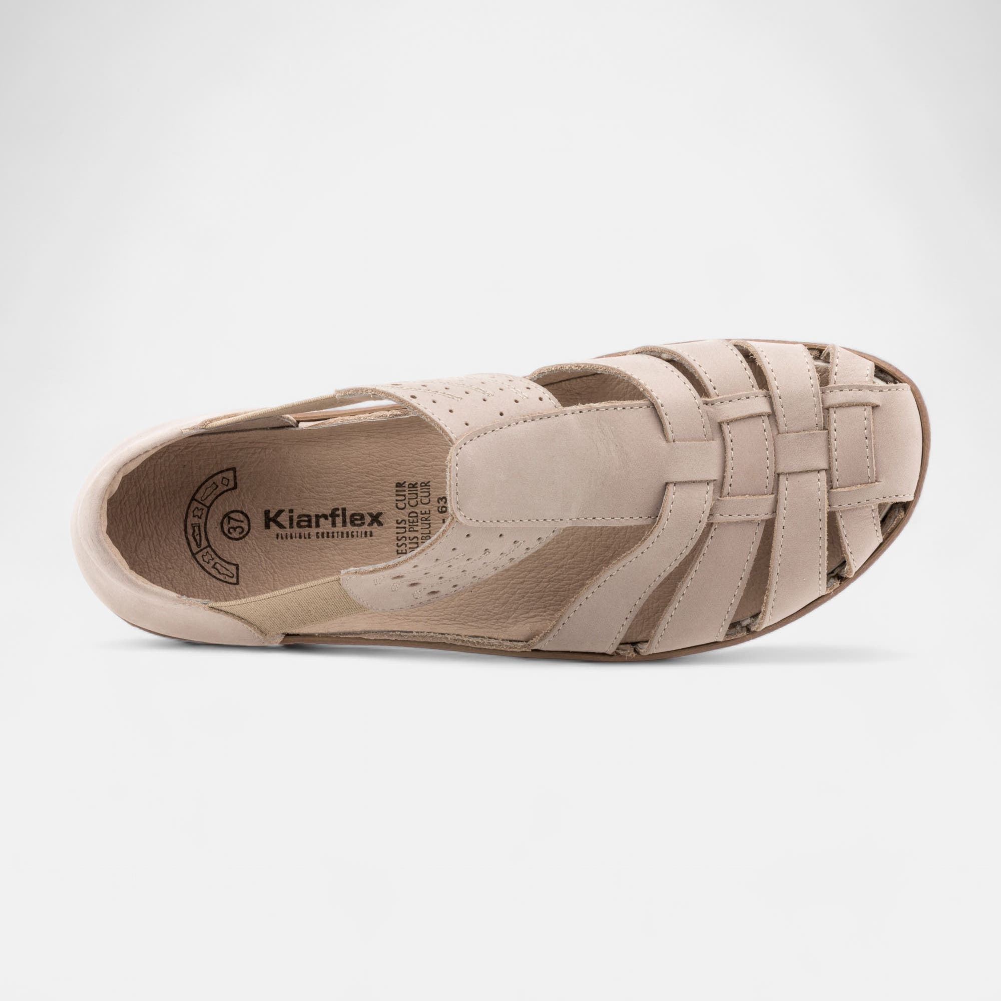 Nu-pieds confort Femme en cuir taupe