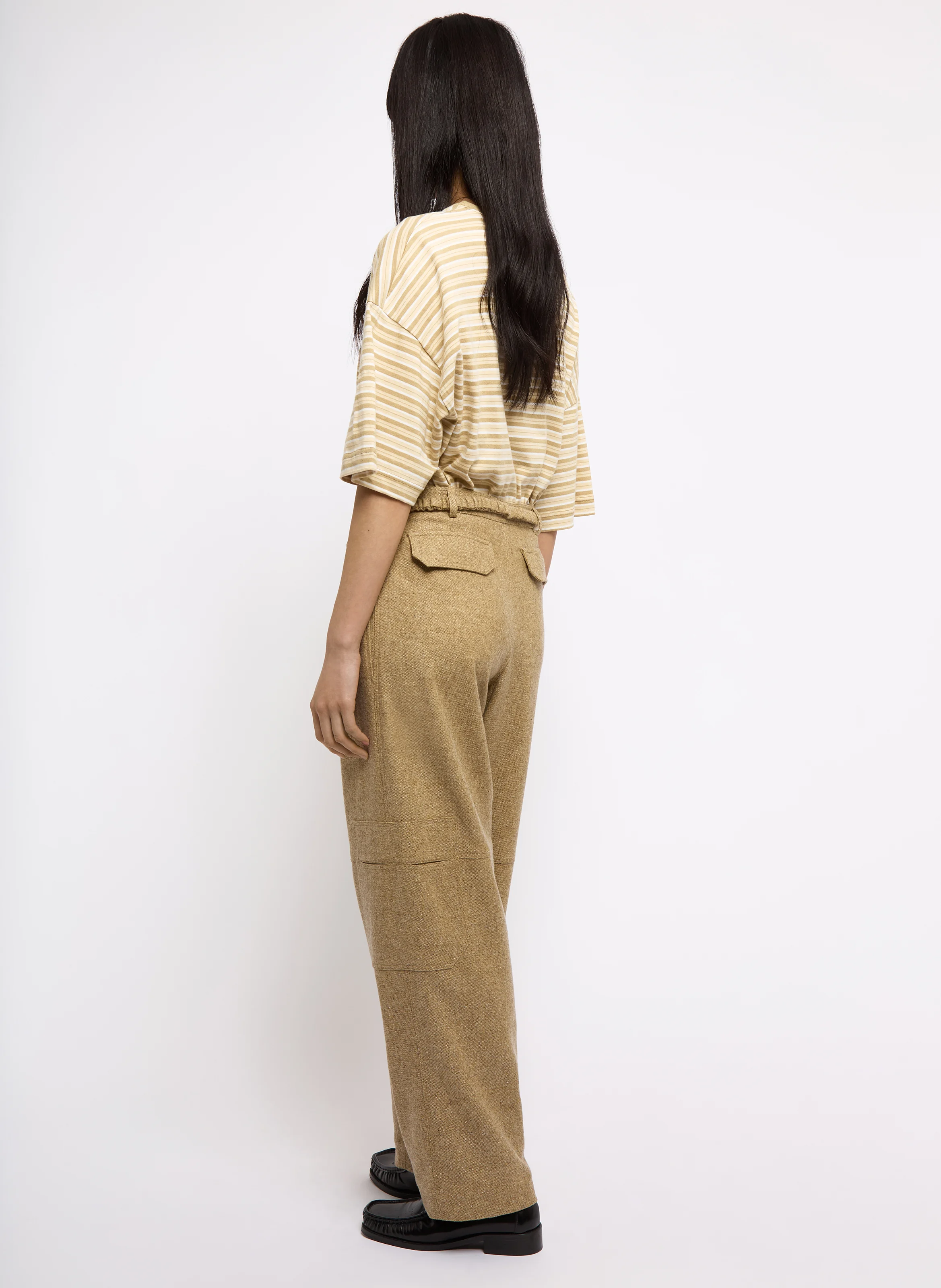 JEWEL - Pantalon cargo en laine mélangée | Beige