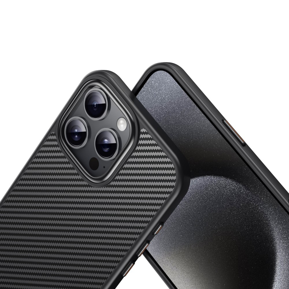 iPhone 16 Pro MagSafe Hardcase Hülle im Carbon Look - Schwarz