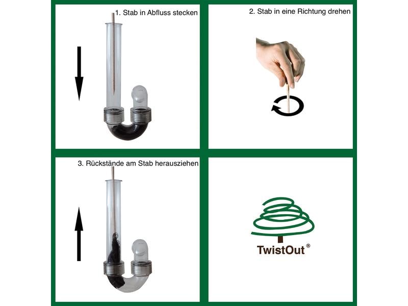 TwistOut Abflussstab Twistout 8er Packung Abflussreiniger aus «Die Höhle der Löwen»
