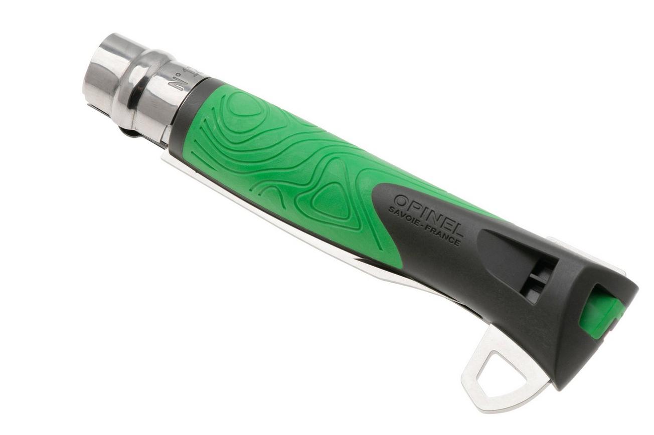 Opinel No. 12 Explore 002489 Green, bushcraft zakmes met tekentang