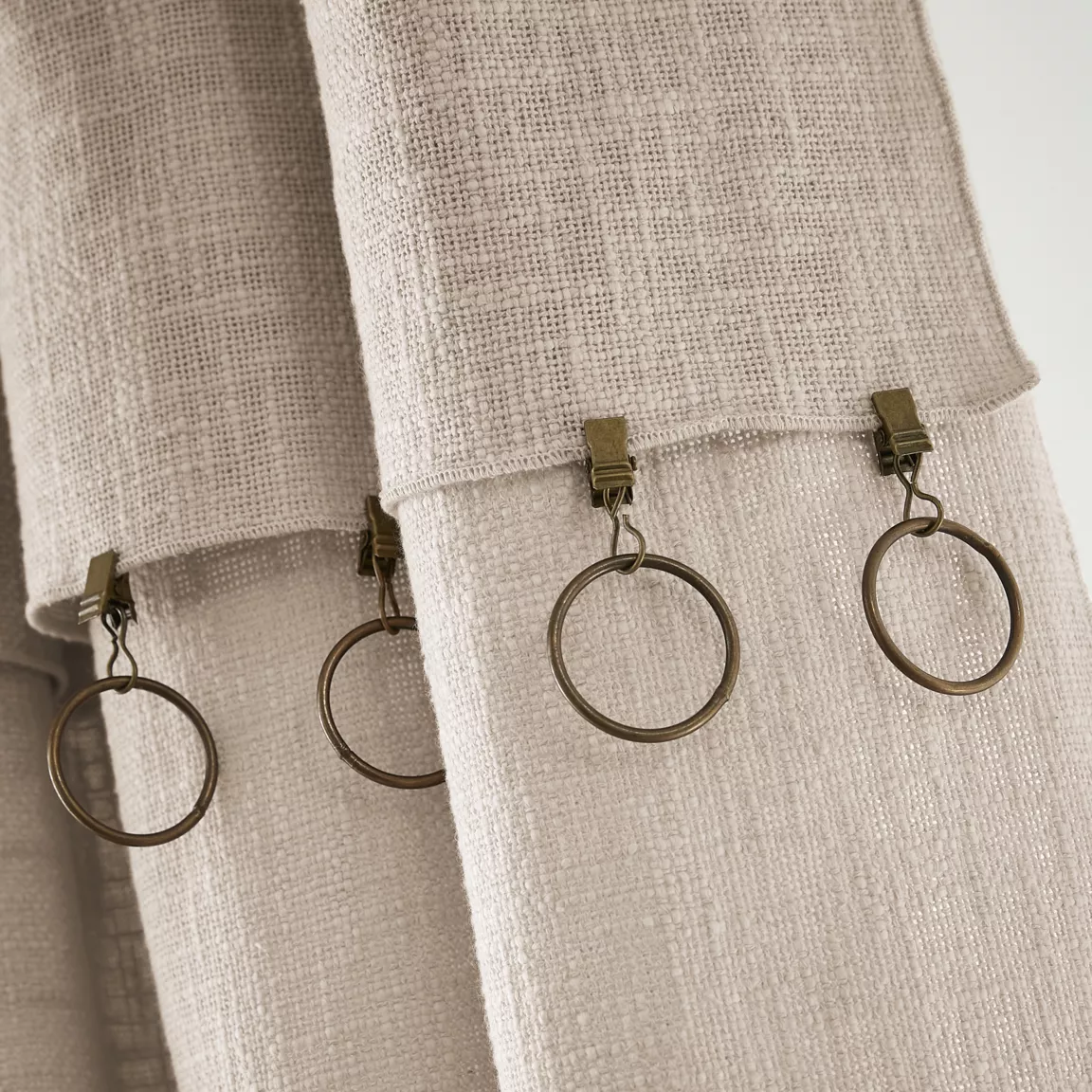Rideau coton ajustable (140 x max 270 cm) Sixtine Beige