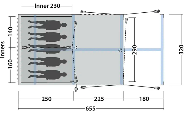 Outwell Boston Air 5 TC Tunnelzelt für 5 Personen