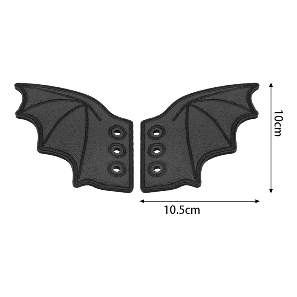 (1 Paar) Fledermaus Flügel Halloween Schuh Schnürsenkel Accessoire für Stiefel - Schwarz