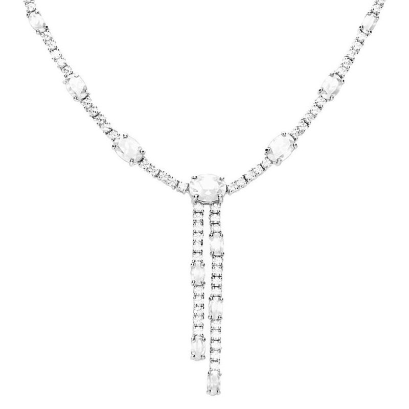 Collier zirconium ovales et rondes en argent 925/1000