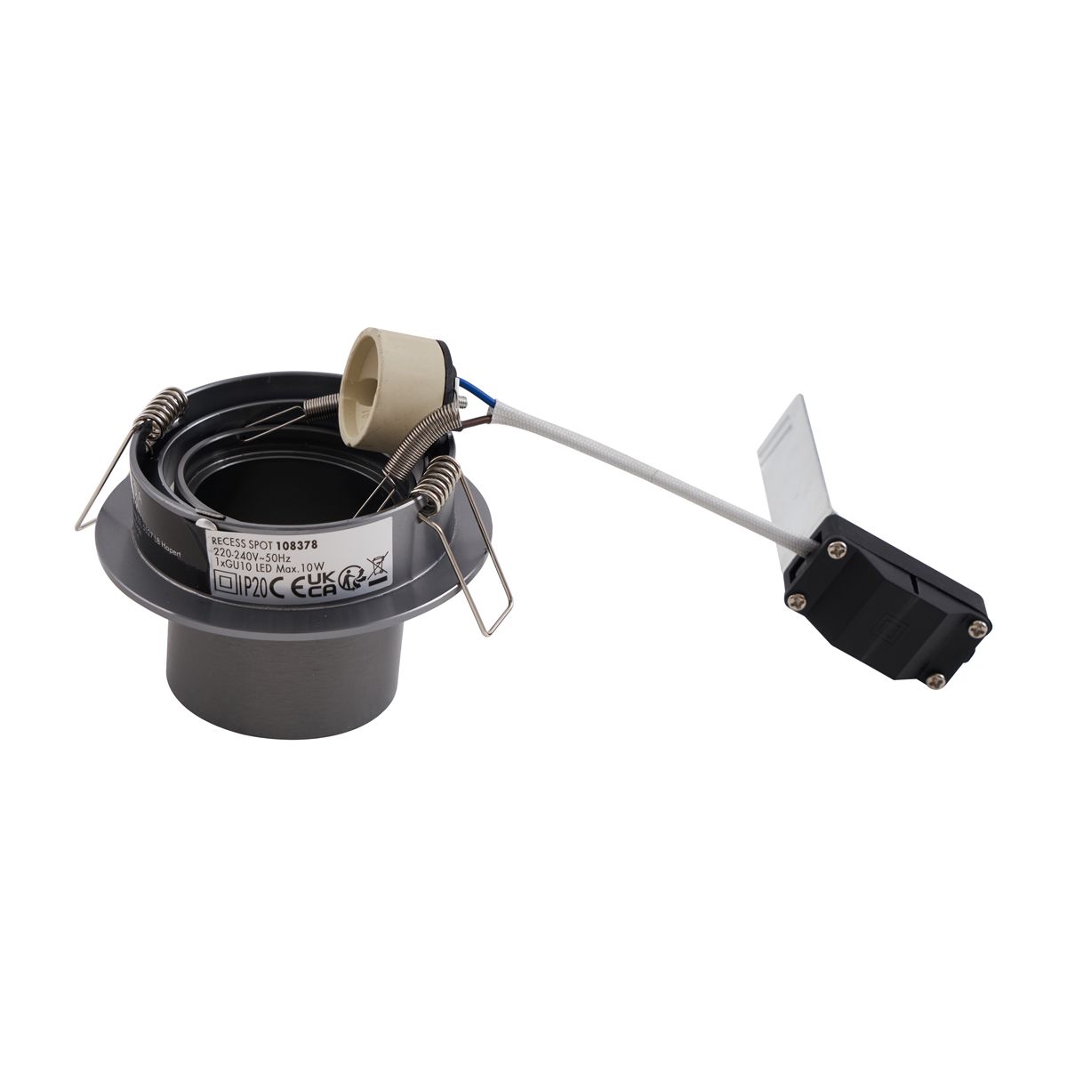 Set van 6 moderne inbouwspots gunmetal GU10 50mm rond kantelbaar - Installa