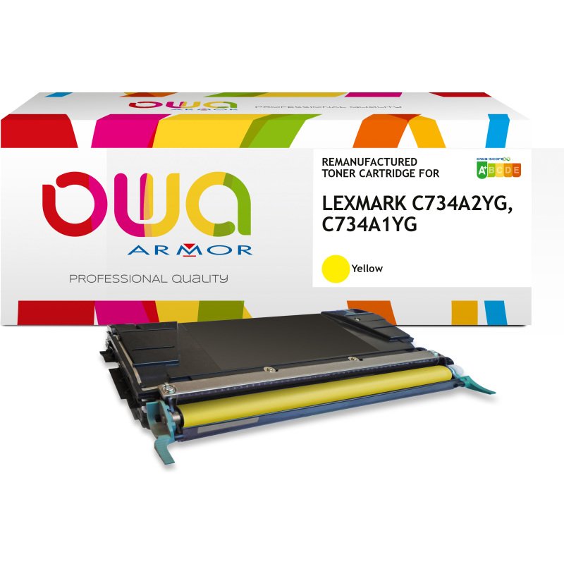 Toner remanufacturé OWA - standard - pour LEXMARK C734A2CG, C734A1CG