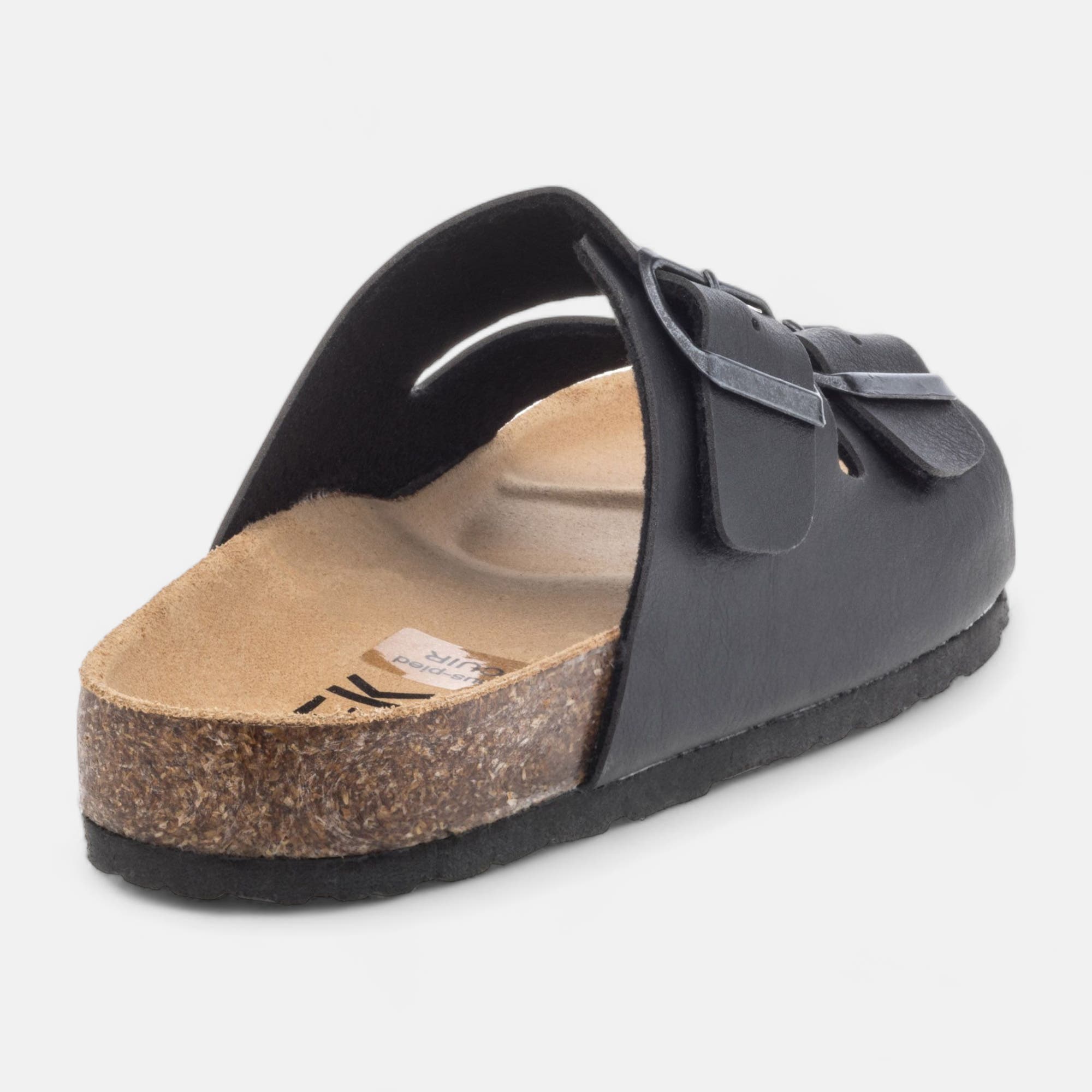 Mules semelle liège Homme noir