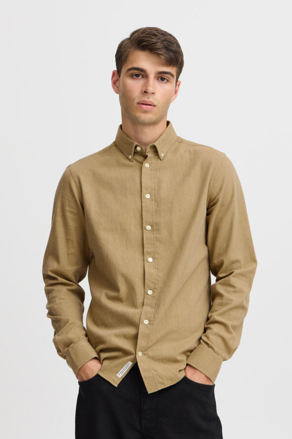 Casual Friday CFANTON LS BD fil a fil shirt Gothic olive melange