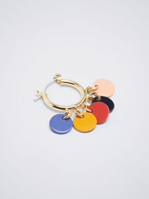 Brincos de argola esmaltados - Multicoloridos