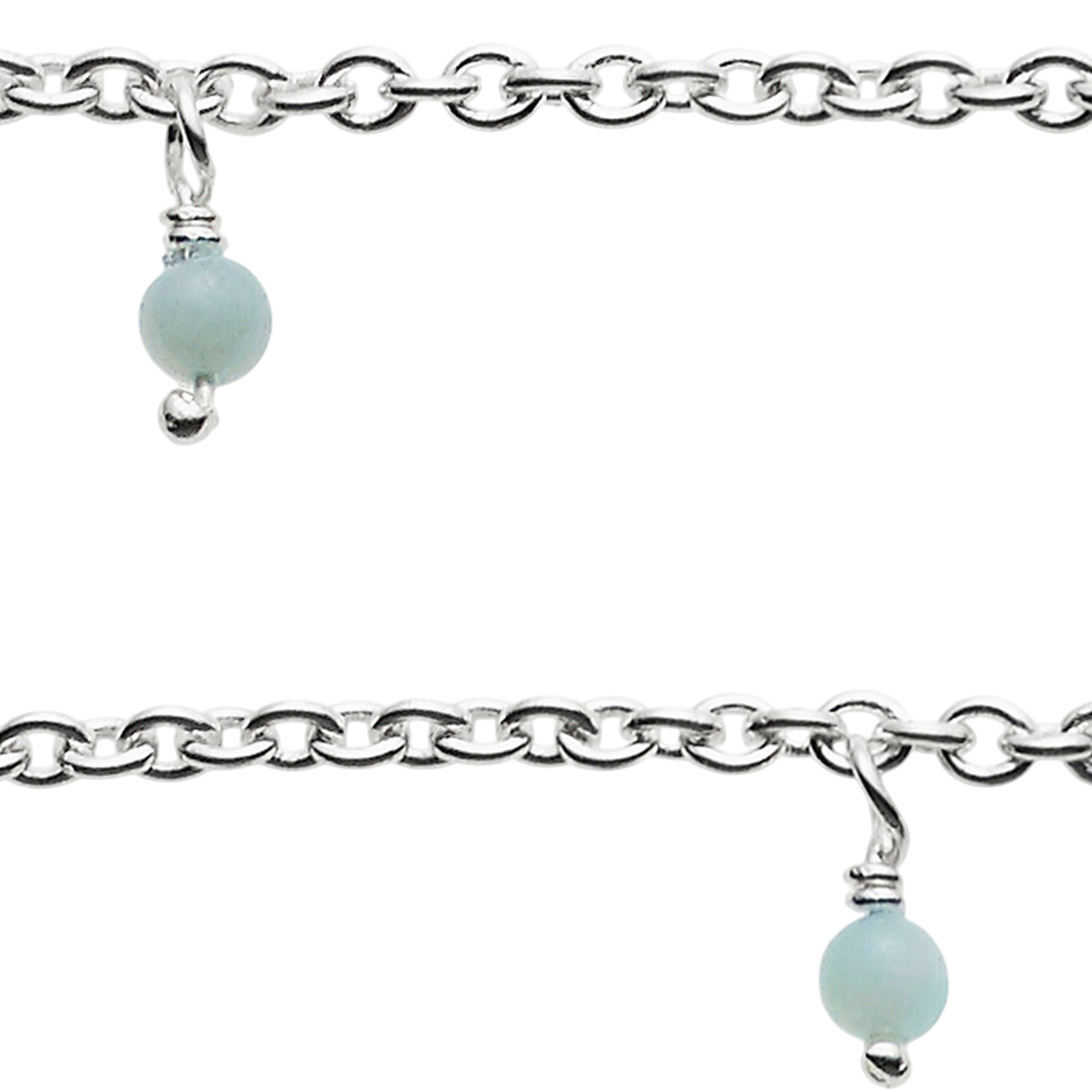 Collier mit 8 Amazonith Steinen und Muschel Anhänger, silber