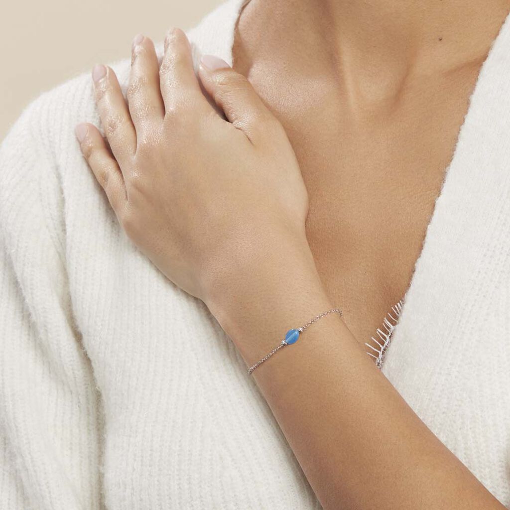 Bracelet Corelana Argent Blanc Pierre De Synthese