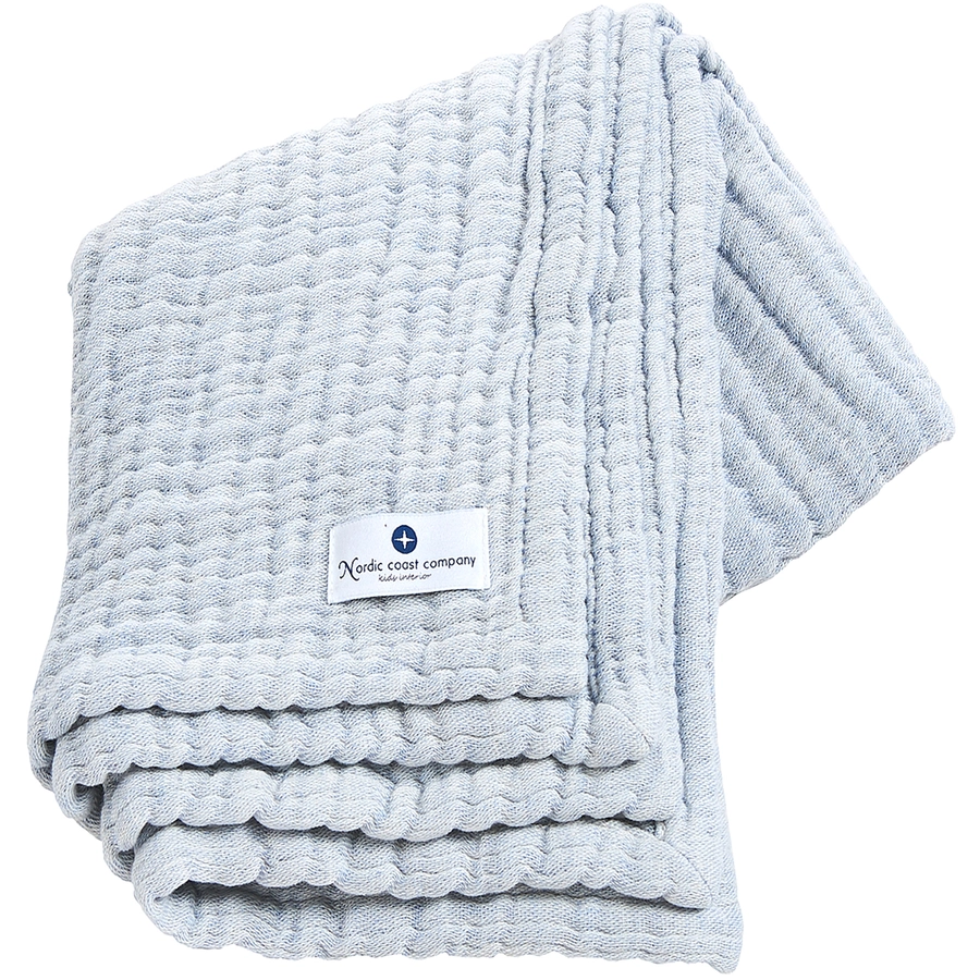 Nordic Coast Company Musselindecke hellblau 90 x 120 cm