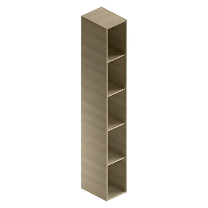 Colonne de salle de bains à suspendre Alba en mélaminé chêne clair L. 22 x l. 30 x H. 160 cm