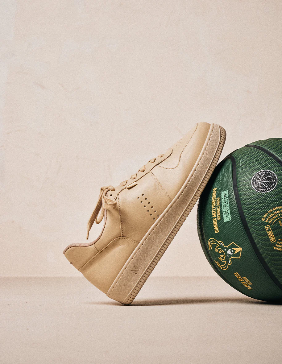 Baskets basses Maxence H - Cuir crème