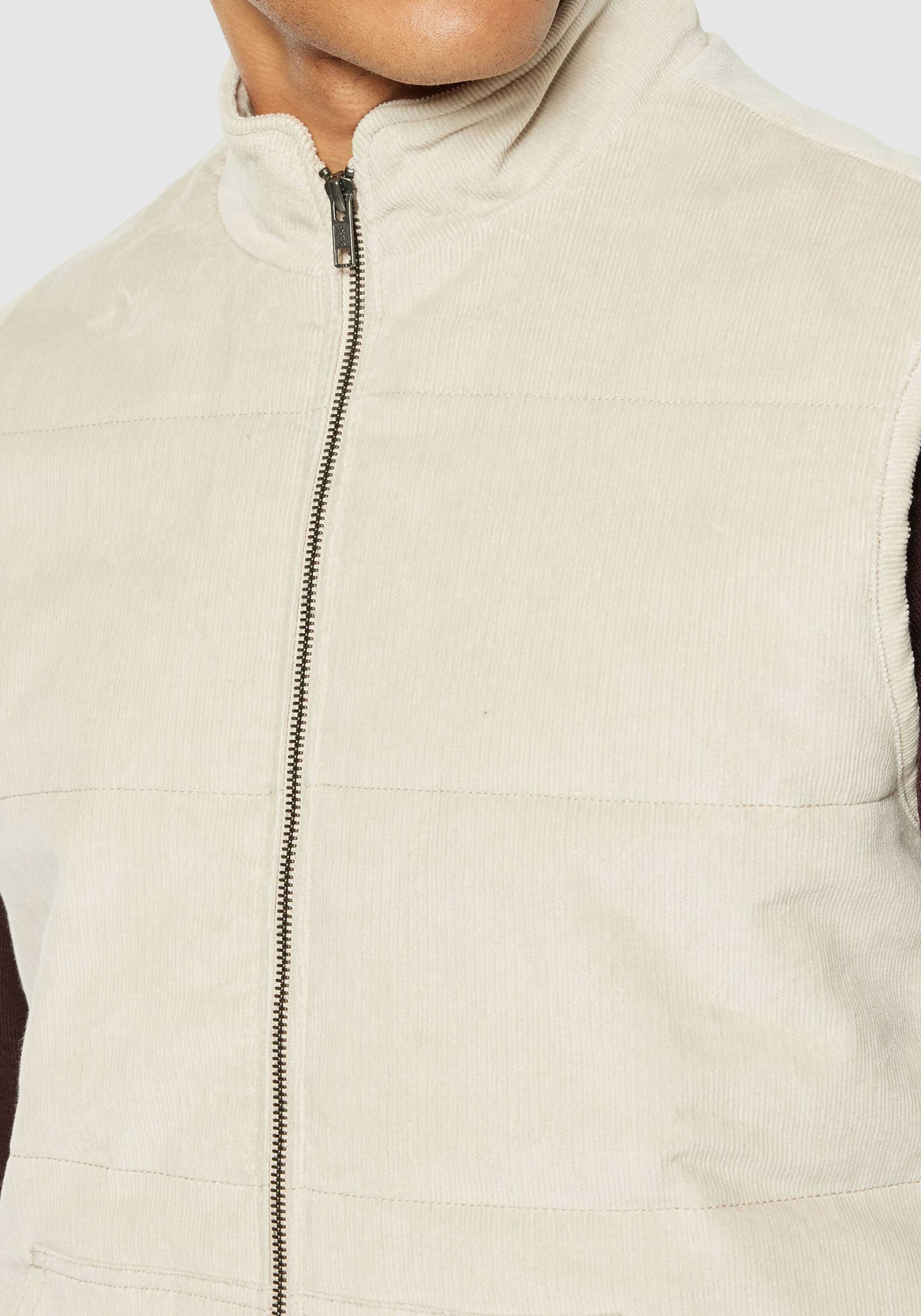 Knowledge Cotton Apparel Cord-Weste 11-Wales Corduroy Vest Light Feather Gray