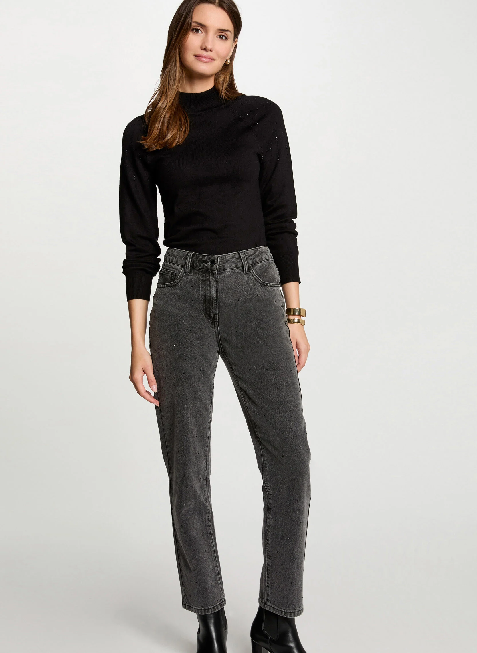 MPRETTY - Pull col rond| Noir