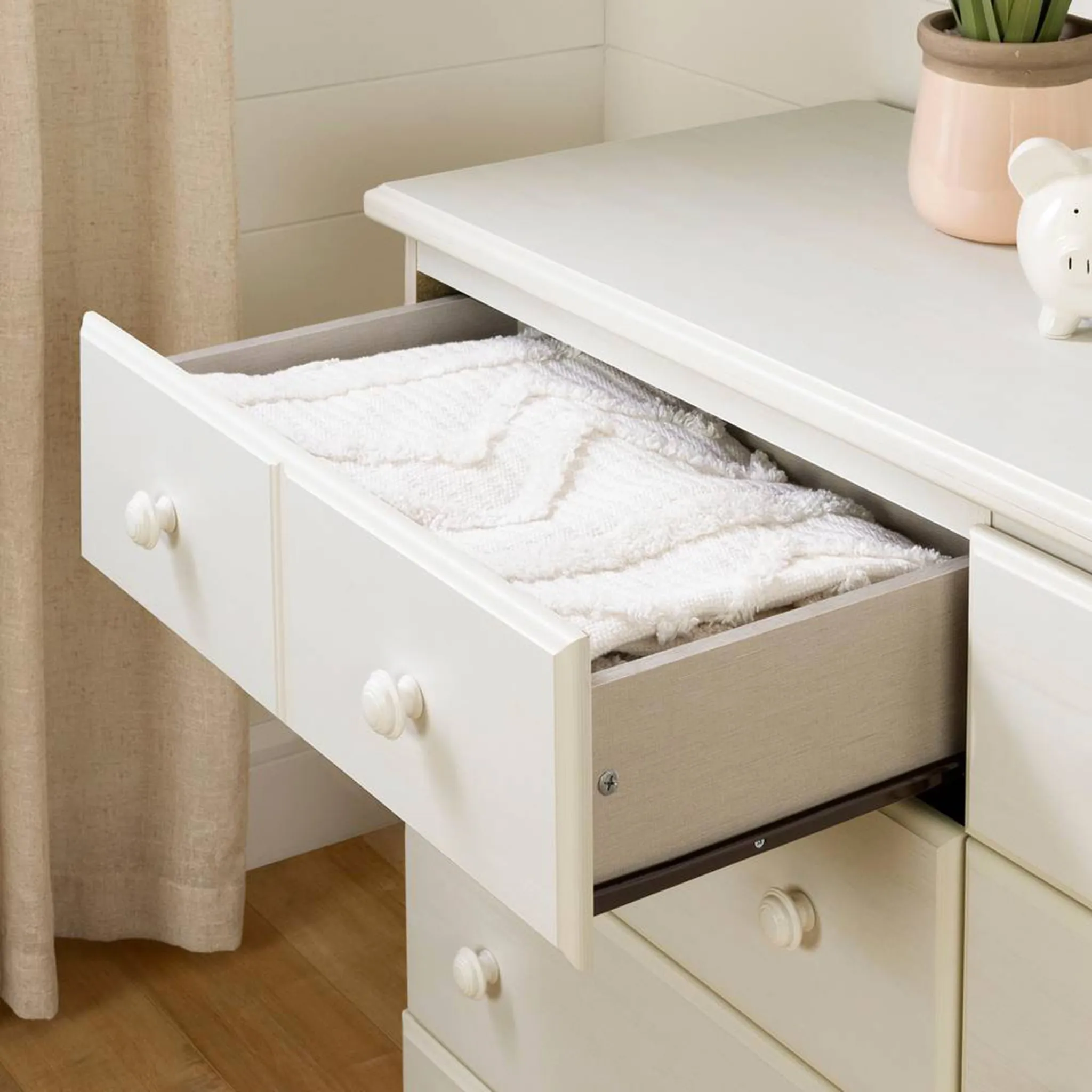 South Shore Bureau 6 tiroirs Summer Breeze -Blanc Antique