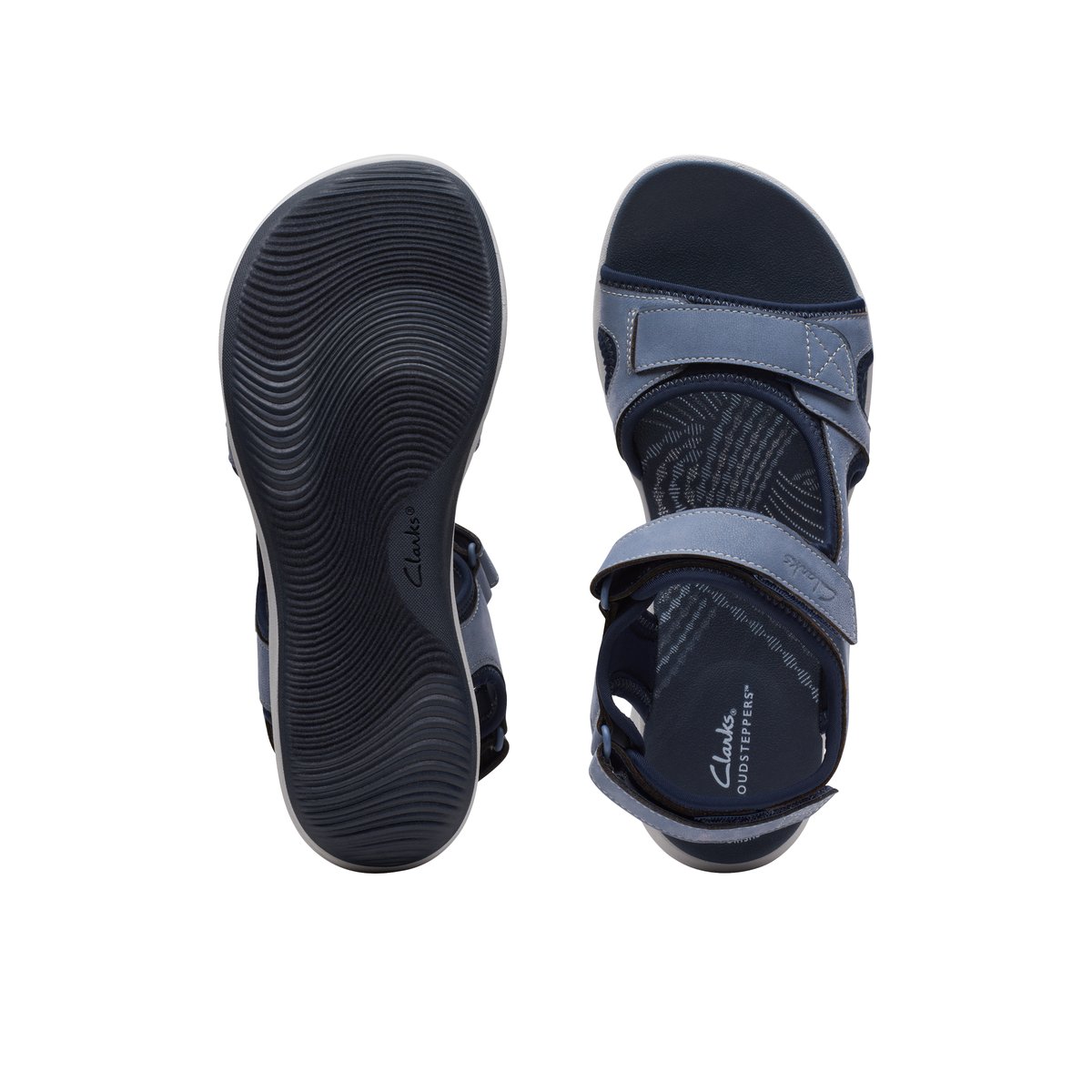 CLARKS-Mira_bay-Sandales à brides sportives - Talon plat - Bleu Moyen