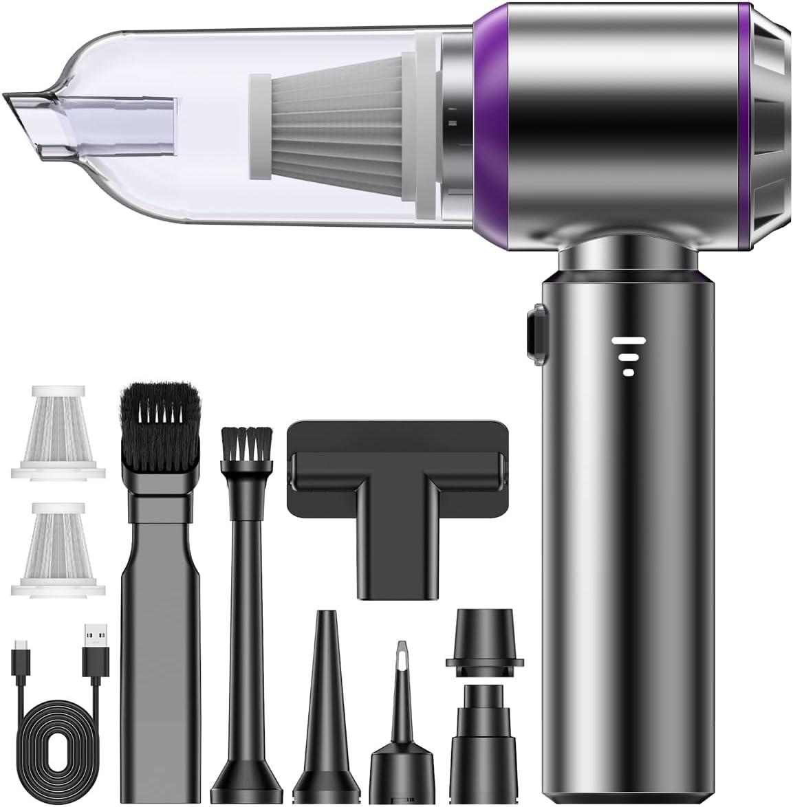 Handstaubsauger, 26000Pa Handstaubsauger Akku, 3-Gang Auto Staubsauger Stark mit Bürstenloser Motor, Autostaubsauger Kabellos für Auto Haus Küche
