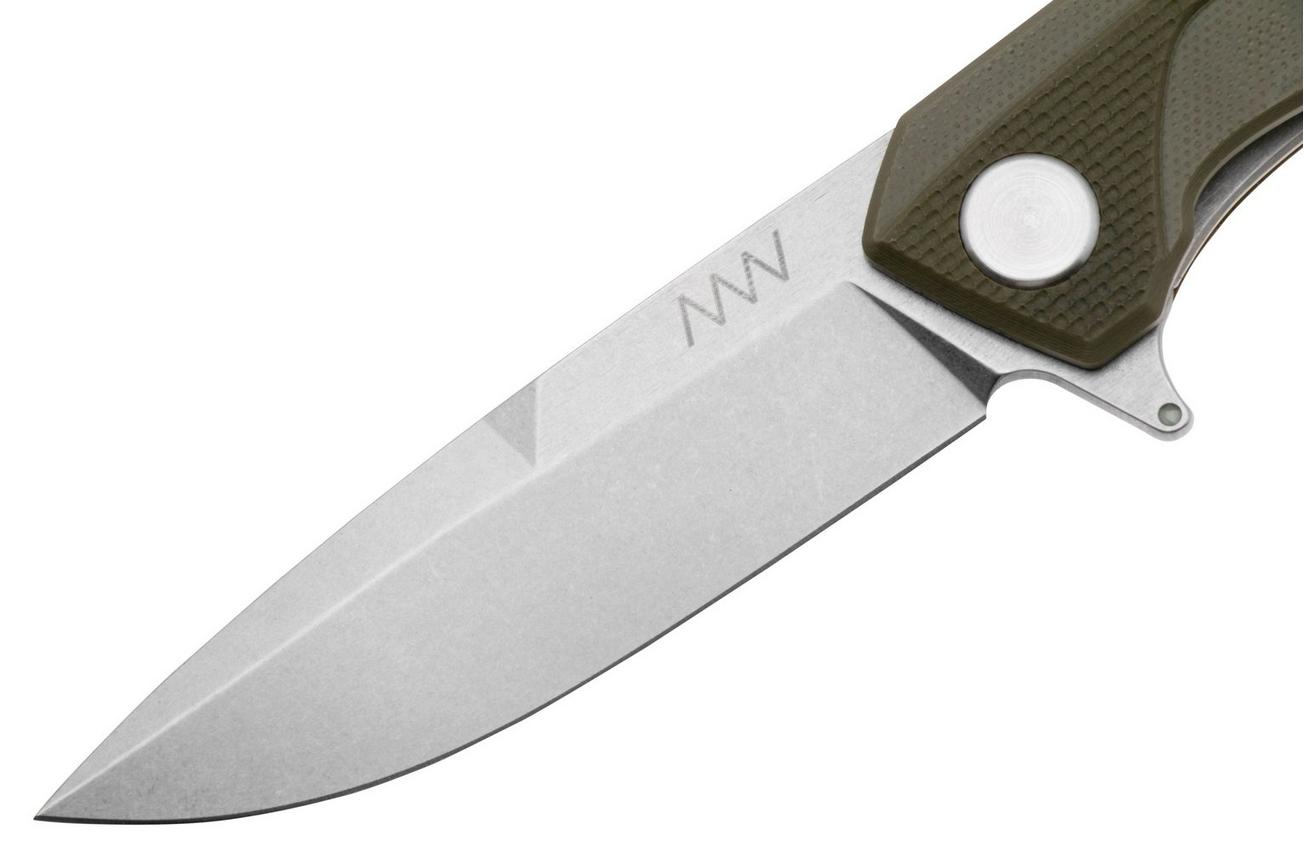 ANV Knives Z100 BB VZ100-056 Stonewashed Sleipner, Olive G10, zakmes