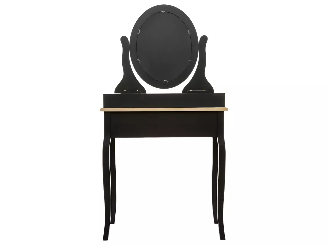 Meuble Coiffeuse en Bois Noir et Naturel