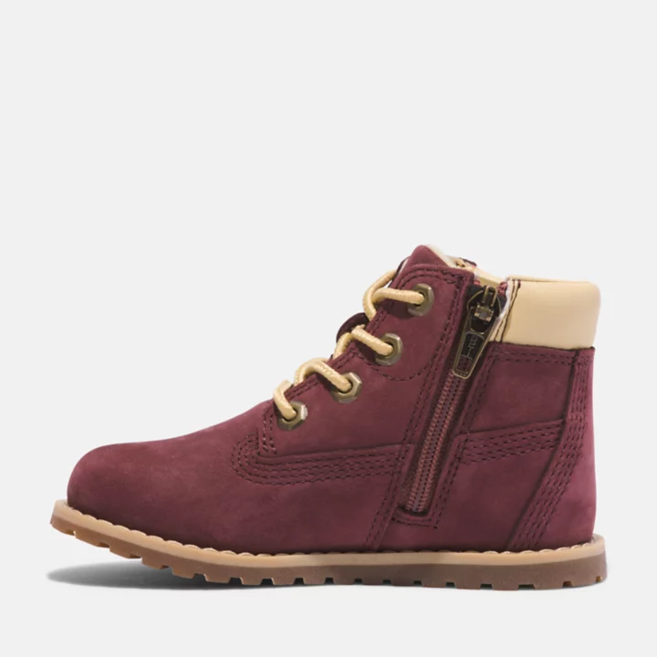 Bota infantil Pokey Pine de 15 cm na cor bordô.