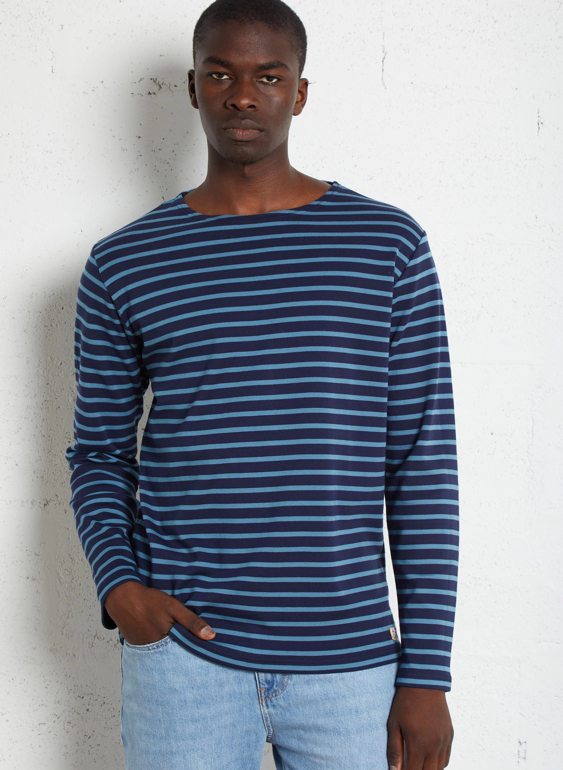 Marinière col rond regular-fit en coton interlock | Multicolore